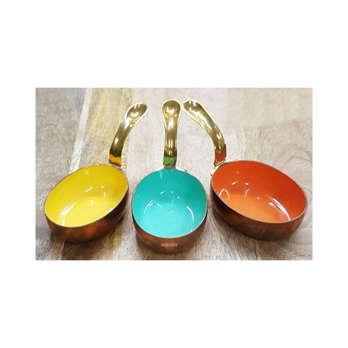 Copper Dip Bowl Frypan Oval MINI Enamel